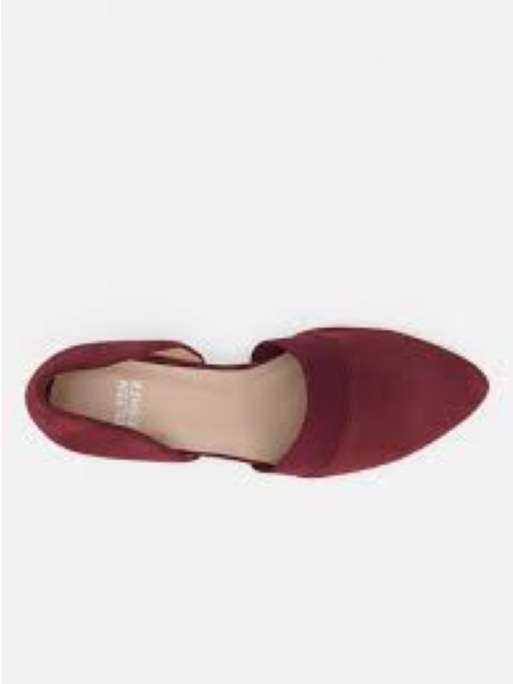 Eileen Fisher Pointed Toe Hilly Suede D'Orsay Flat - Burgundy size 6 guc